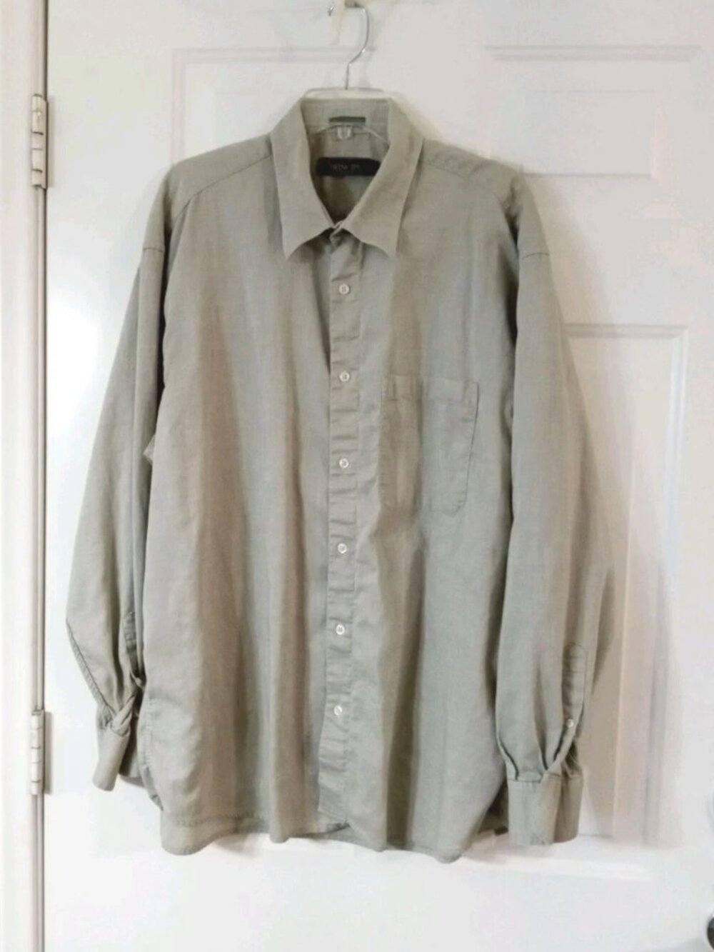 Principe Made in Italy Mens Shirt XL 18.5 34/35 Gray Long Sleeve Cotton